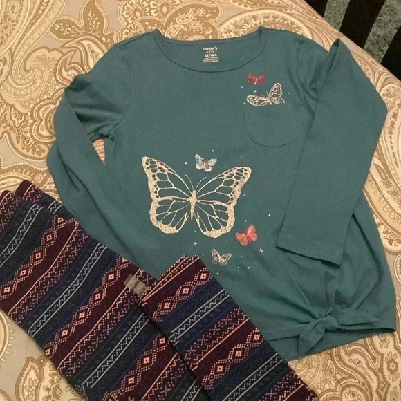 - NWT 2 Pieces- Girls Top and Leggings - Picture 1 of 7
